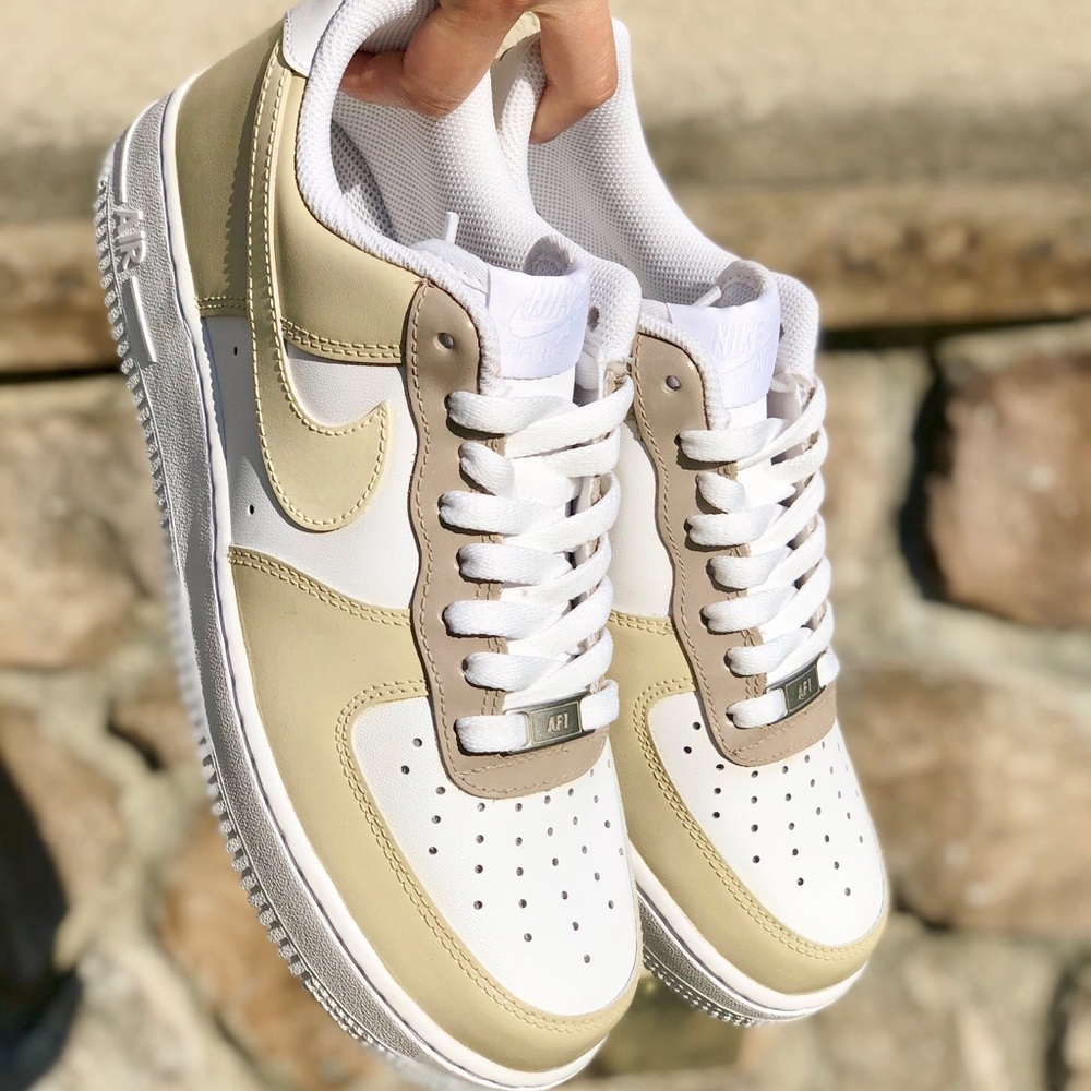 Custom Painted “Vanilla Bean” Nike Air Force 1s